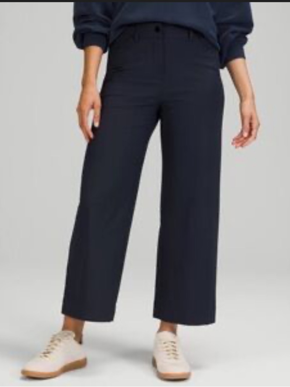 Lululemon City Sleek 5 Pocket Wide Leg Navy Blue Pants- Size 29